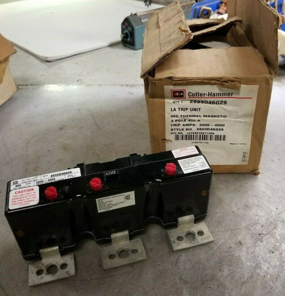 CUTLER HAMMER 400 AMP LA TRIP UNIT 3 POLE 2000-4000 TRIP  2693D46G29