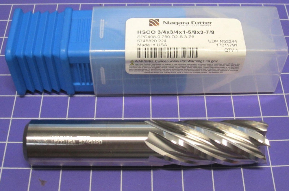 NIAGARA (17011791) 3/4" Square End Mill 6F HSCO 1-5/8" LOC