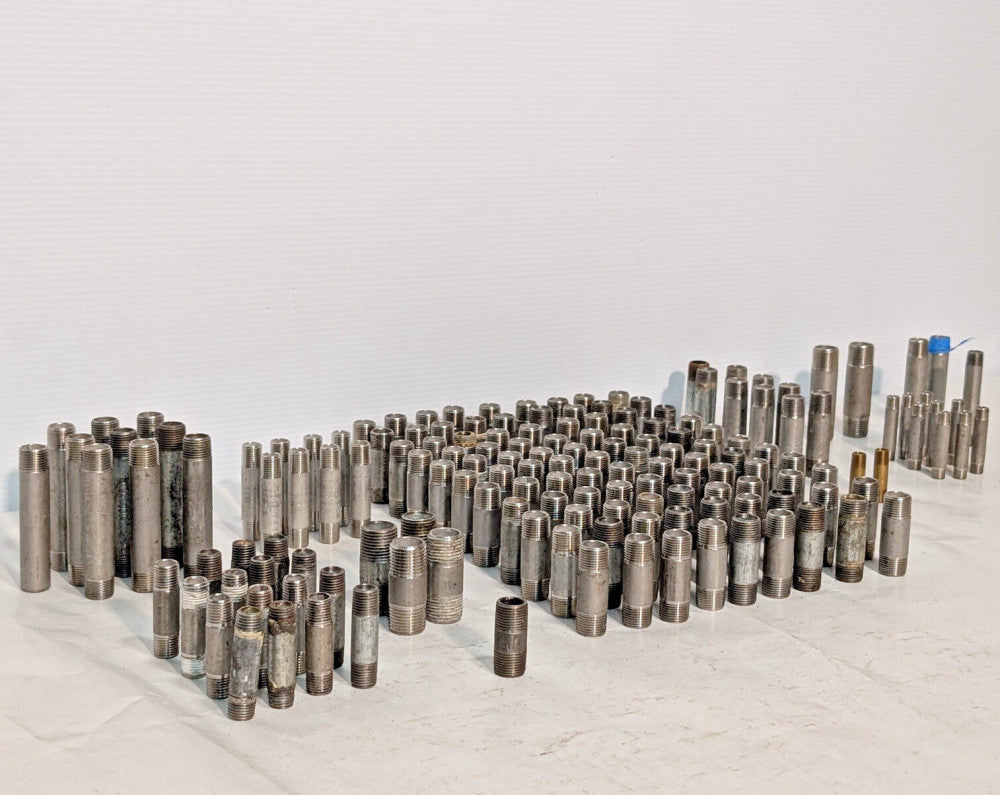 Huge lot of 168: Assorted Stainless Steel Pipe Nipples, Male, Threaded Fittings