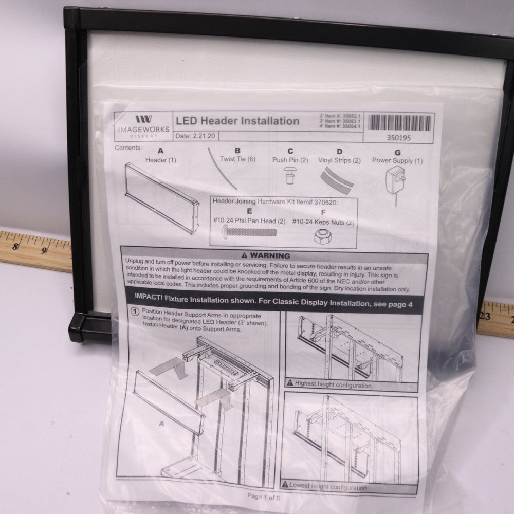 ImageWorks LED Header Light 12VDC 1' 35051.1