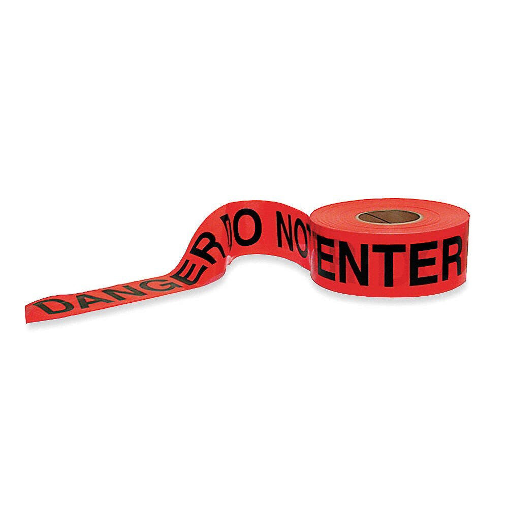 1N962A Danger Do Not Enter Barricade Tape, Red, 3" x 1000 ft.