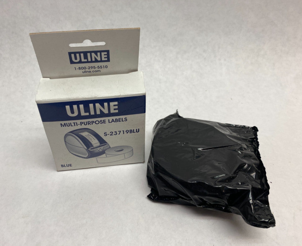 ULINE S-23719BLU Blue Mini Printer Labels 1 x 2-1/8 ROLL OF 450