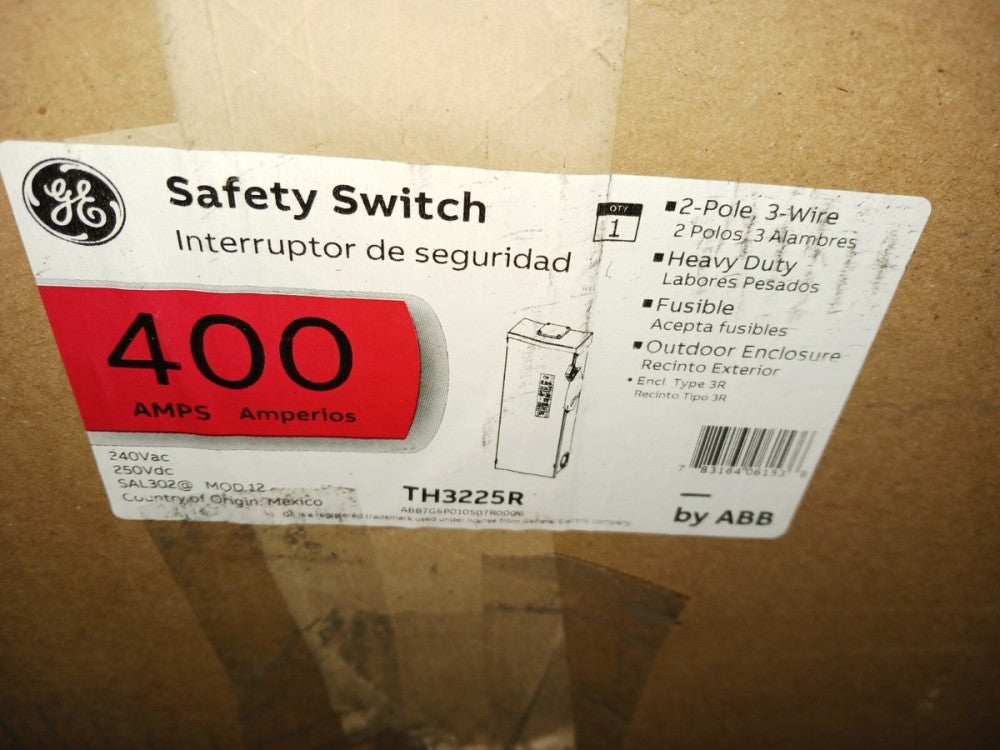 New Ge 400 Amp Fusible 3r Outdoor Safety Switch 2 Pole 3 Wire 240 Vac TH3225R
