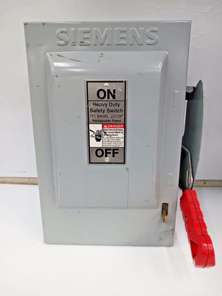 SIEMENS HNF361 30 AMP NON-FUSED HEAVY DUTY SAFETY SWITCH 600 VAC 250 VDC