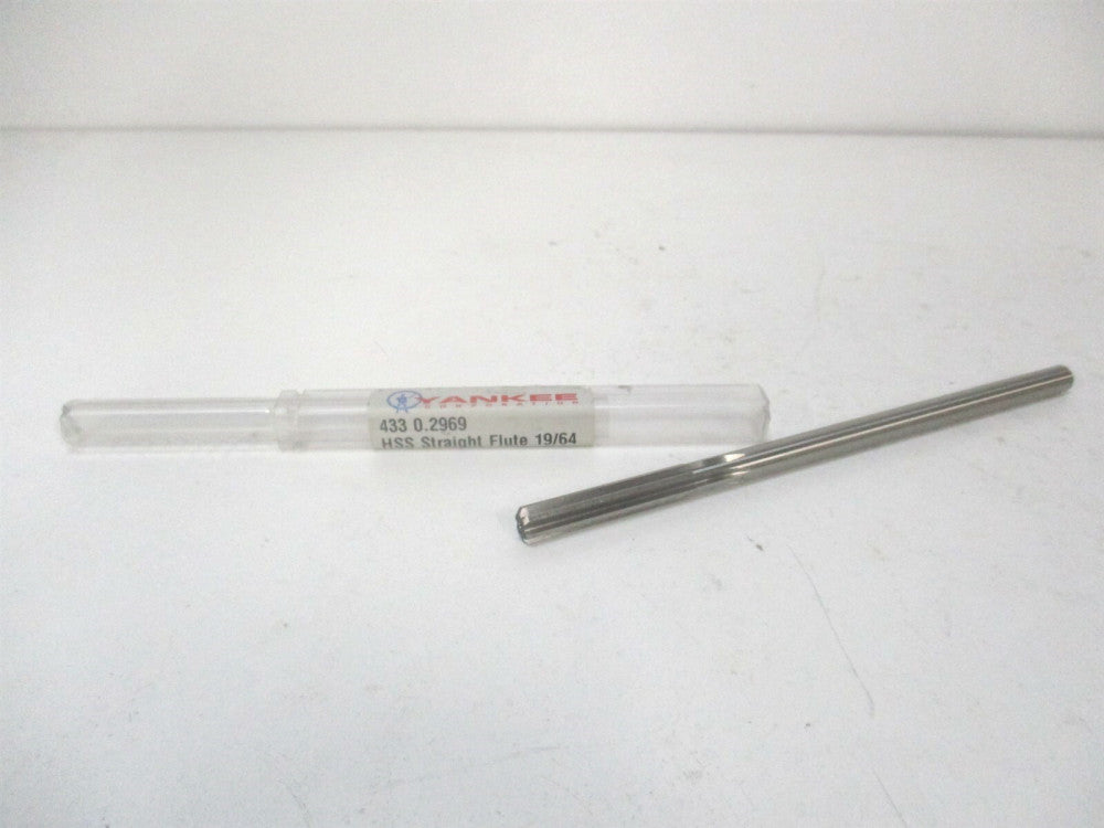 Yankee (433-0.2969) 19/64" x 19/64" x 4-3/8" OAL HSS Straight Chucking Reamer 