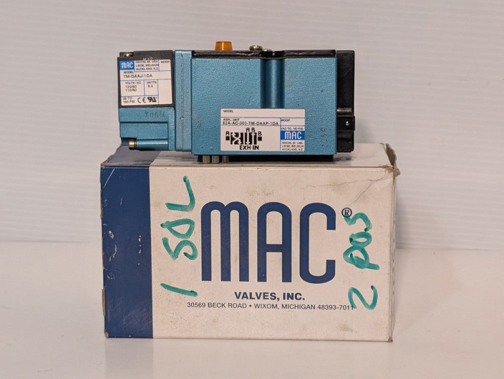 MAC Valves 82A-AC-000-TM-DAAP-1DA, TM-DAAJ-1DA Solenoid Valve, 120/60, 110/50