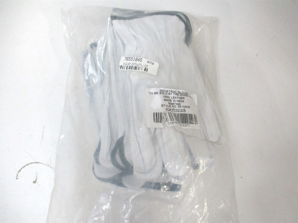 (68-105/M) Size M (8) Grain Cowhide General Protection Work Gloves - 6 Pairs 