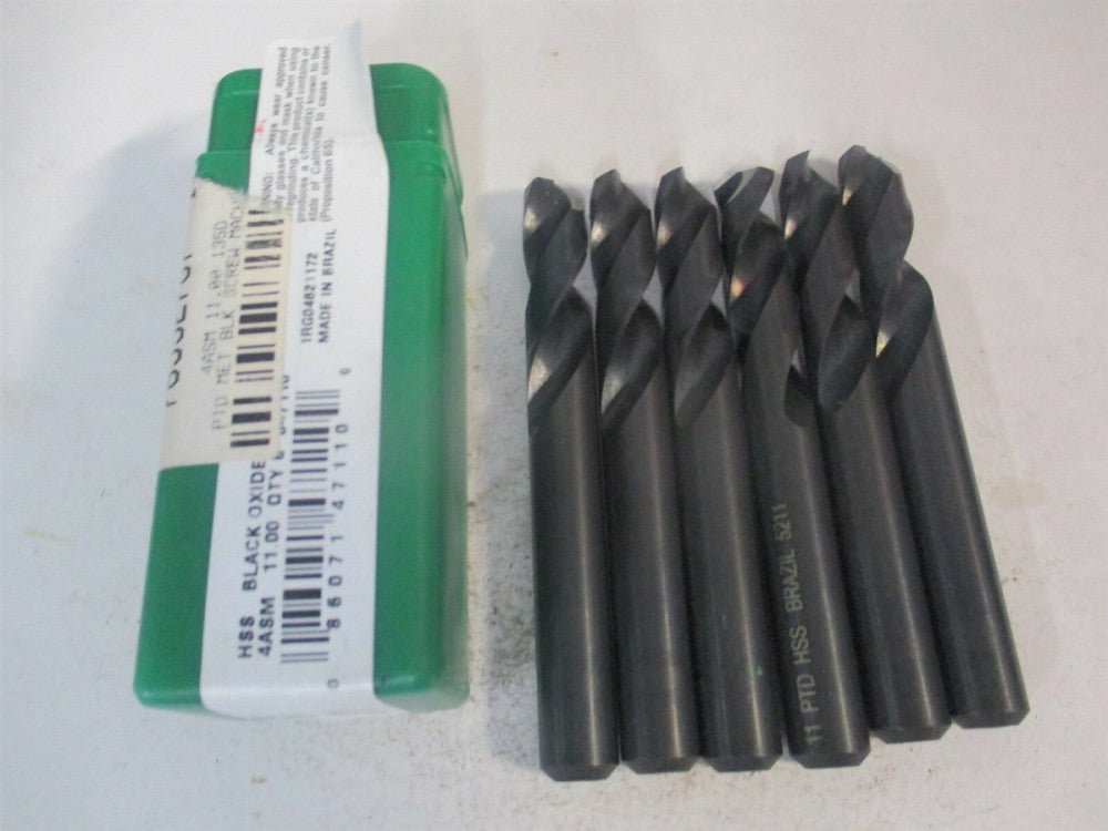 Precision (047110) 11.00074mm x 95mm 135° Spiral HSS Machine Drill Bit - Qty 6