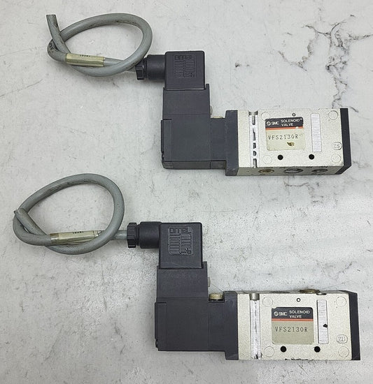 2 Pack Smc VFS2130R Ported Solenoid Valve DC21-26V Used See Pictures