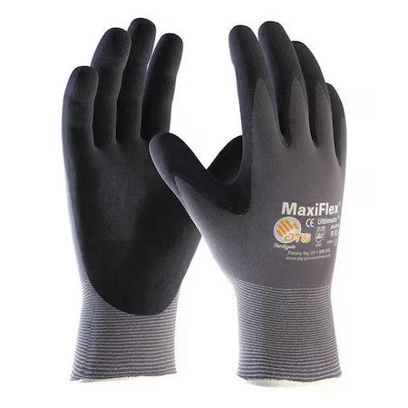 Pip 34-874V/M Coated Gloves, Micro Foam Nitrile, Palm, Fingers, 4 Abrasion