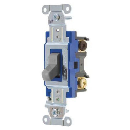 Bryant 4803Bgry Wall Switch,15A,Gray,3-Way Type,Toggle