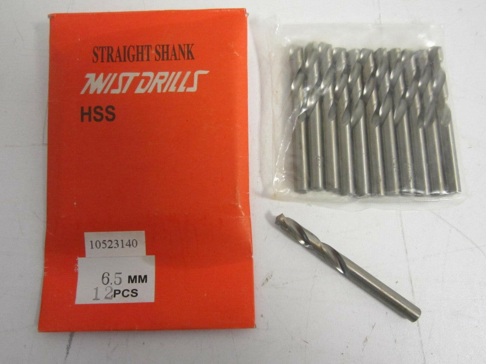 Precision Twist Drill (046650) 6.50mm Screw Machine Drill Bits - Lot of 12 