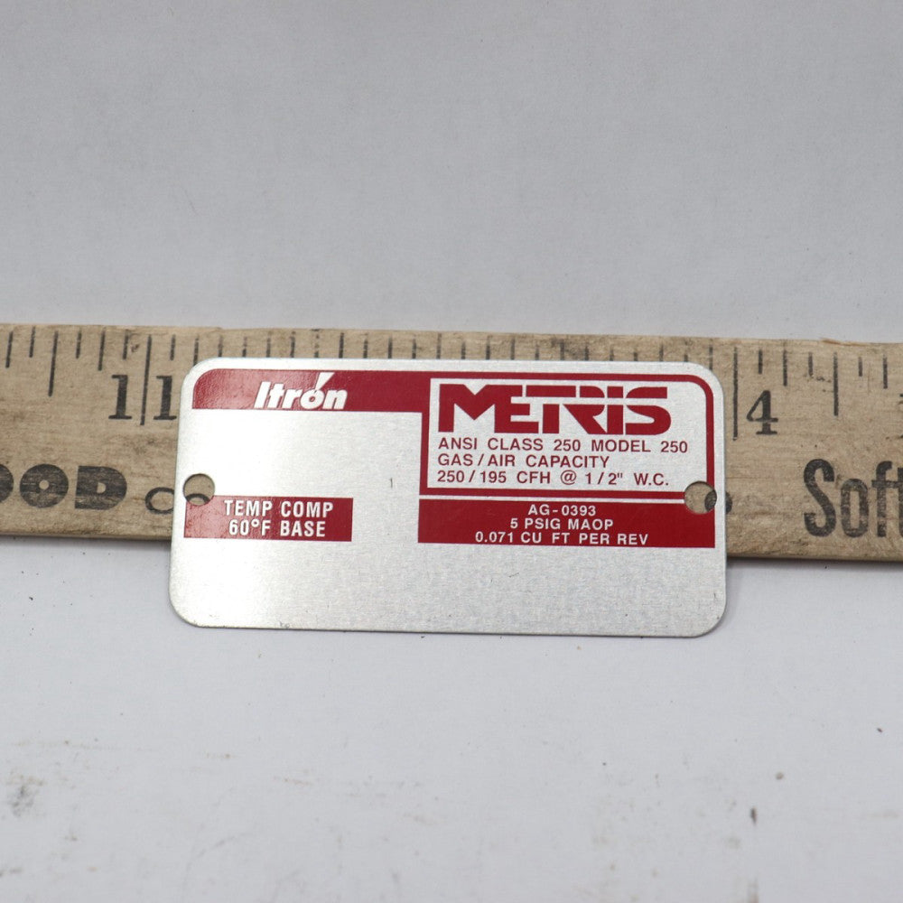 Metris Gas Meter 2-3/4" x 1-3/8" 250-Metal Label Only 250