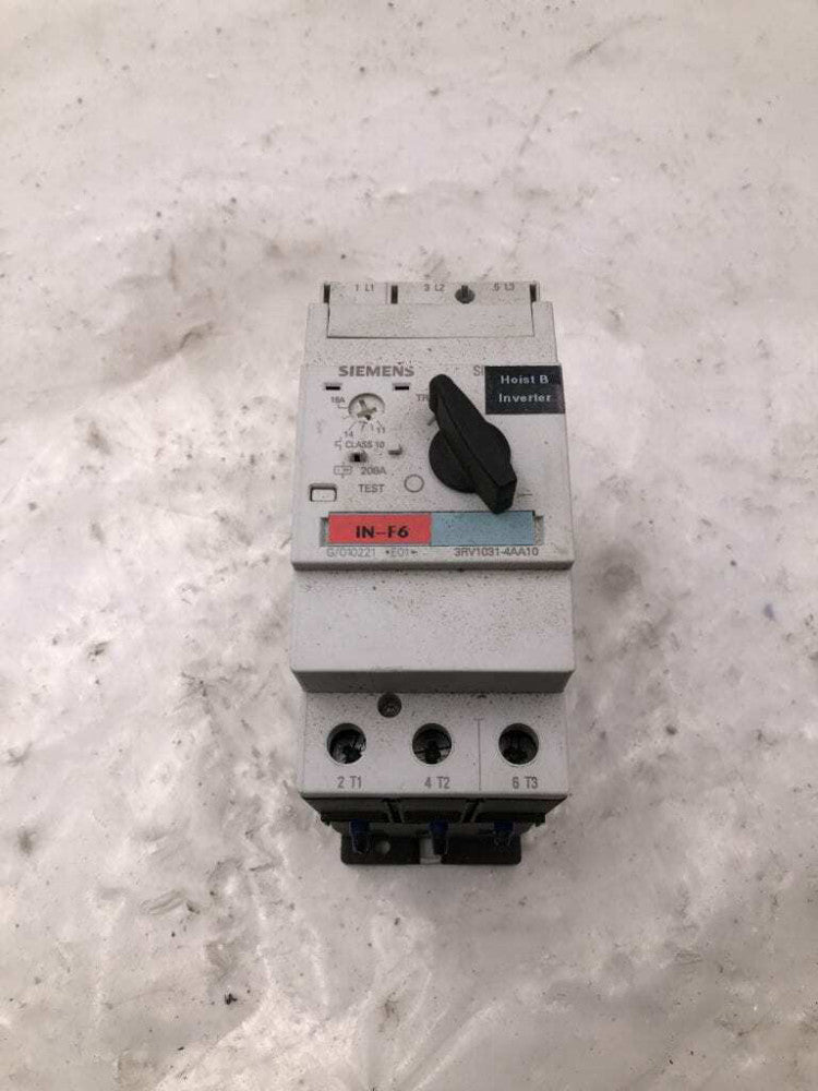 Siemens SIRIUS 3R 3RV1031-4AA10 Manual Motor Starter 11-16A / 208A Test