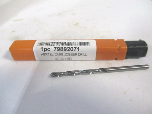 (79892071) #33 1-1/4 x 2-1/4" OAL 118° Solid Carbide Regular Spiral Jobber Drill