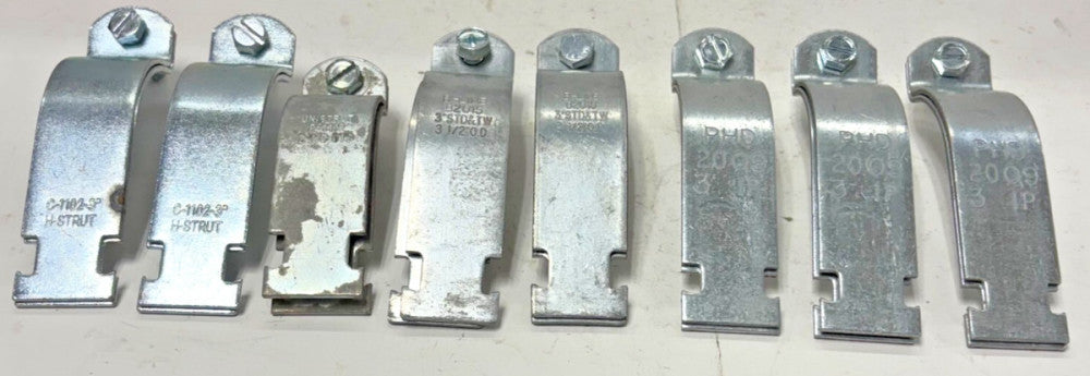 CONDUIT/PIPE CLAMPS LOT OF 8 SIZES 2-1/2" 3"