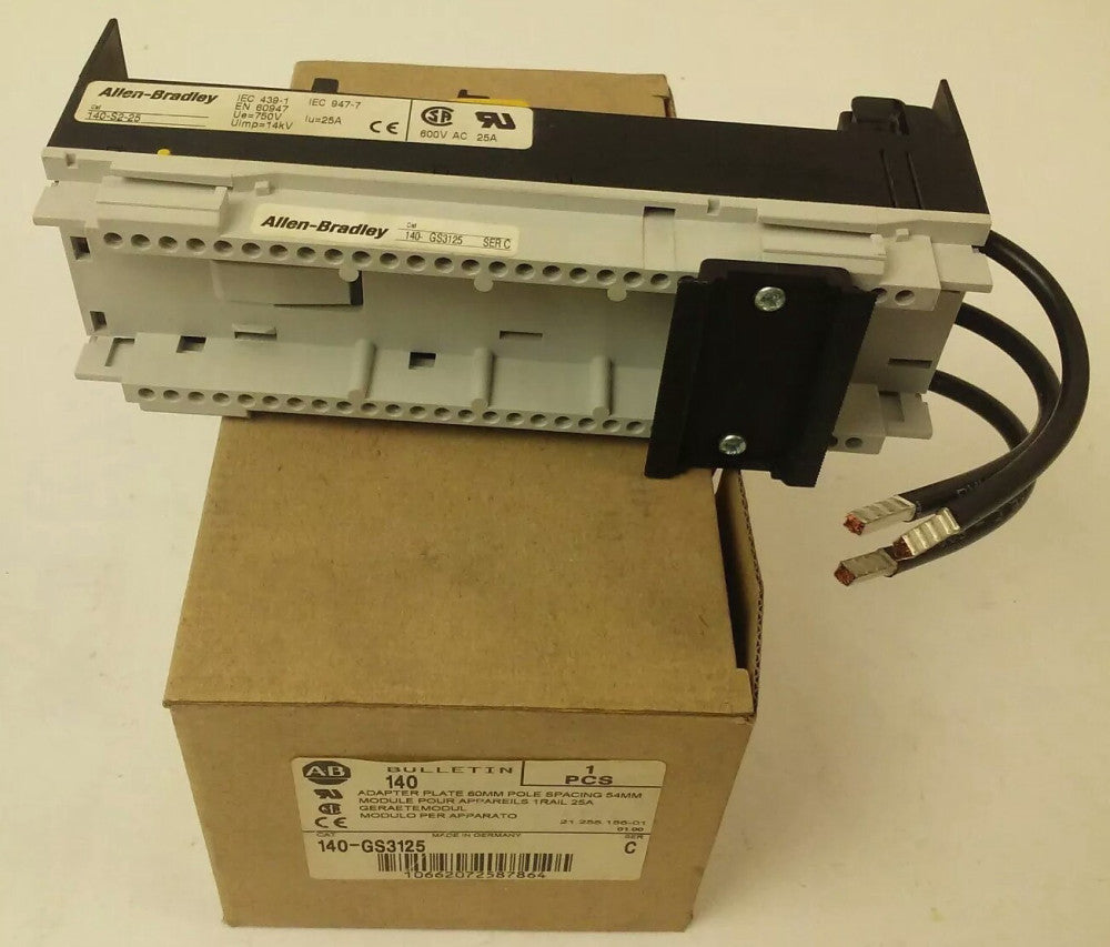 ALLEN BRADLEY 140-GS3125 CONTACTOR RELAY SWITCH,60MM 54MM,600V 25A W/ 140-S2-25 