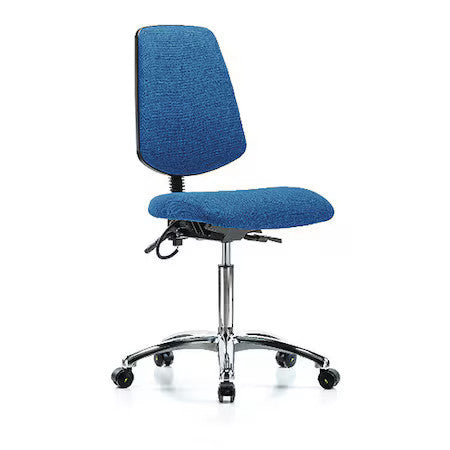 Zoro Select Br-Esd-Fmbch-Mb-Cr-T0-A0-Nf-Ec-Esdblu Esd Task Chair, Fabric, Blue,