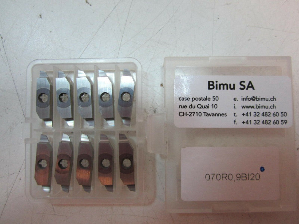 Bimu SA (070R0 9B120) Carbide Grooving Inserts New - Lot of 10 