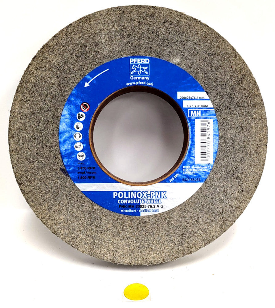 POLINOX PNK NON-WOVEN ABRASIVE CONVOLUTE 8" WHEEL 3.850 RPM MAX 48213