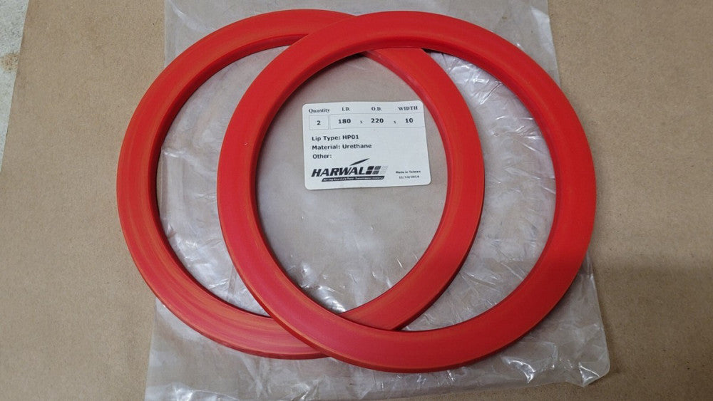 Lot Of 2 Harwal 180x220x10 Red Urethane Oil Seals HP01