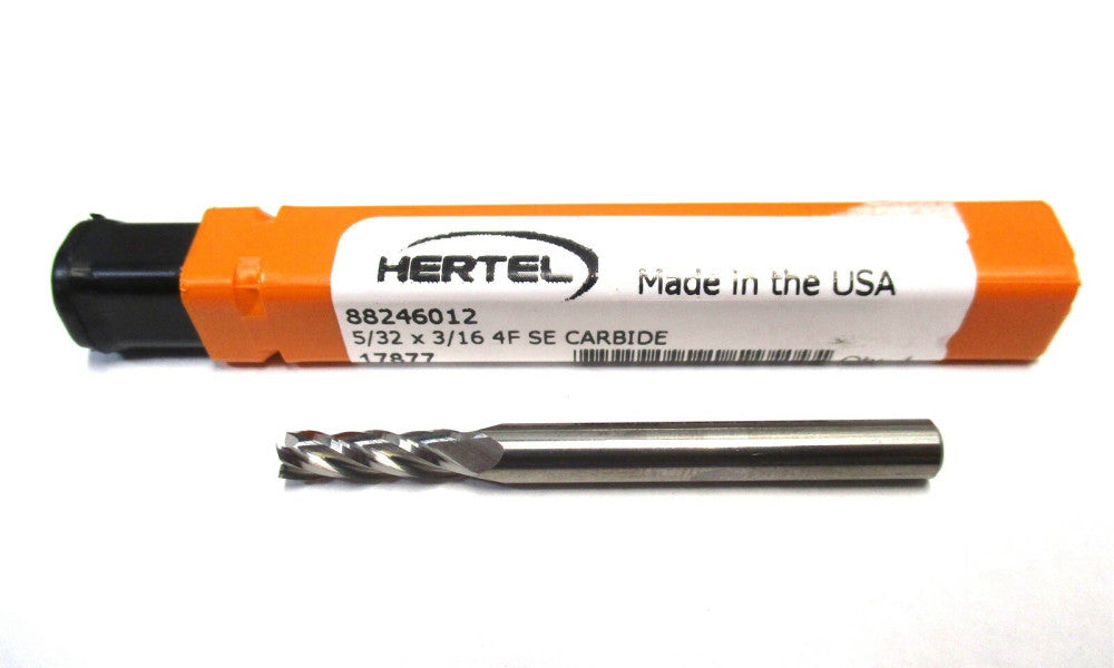 NEW (88246012) 5/32 x 3/16 x 1/2 x 2 4-Flute CC SE RH Carbide Square End Mill