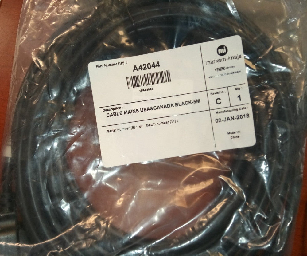 MARKEM-IMAJE CABLE MAINS USA&CANADA BLACK-5M A42044