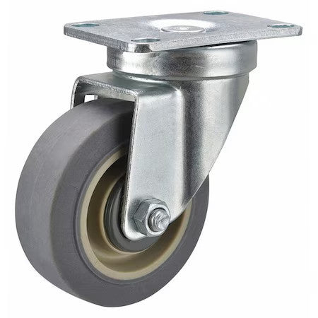 Zoro Select P12s-Rp060k-12-001 Swivel Plate Caster,7-1/4 In. H,325 Lb.