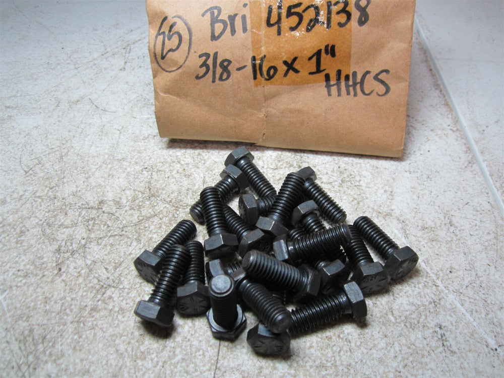 Brighton Best (452138) 3/8 - 16 x 1" Overall Length Hex Cap Screws - Pack of 25