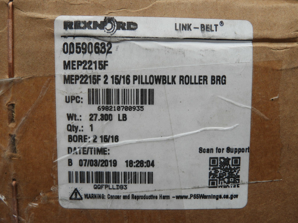 Rexnord MEP2215F 2-15/16 Pillow Block Bearing 00590632 Link-Belt