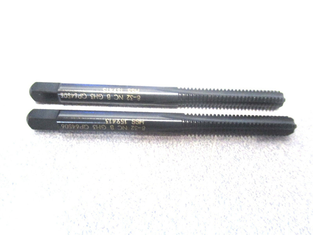 New (64506) 8-32 GH3 2-1/8" OAL 4-Flute Bottom Chamfer HSS Hand Tap - 2 PC