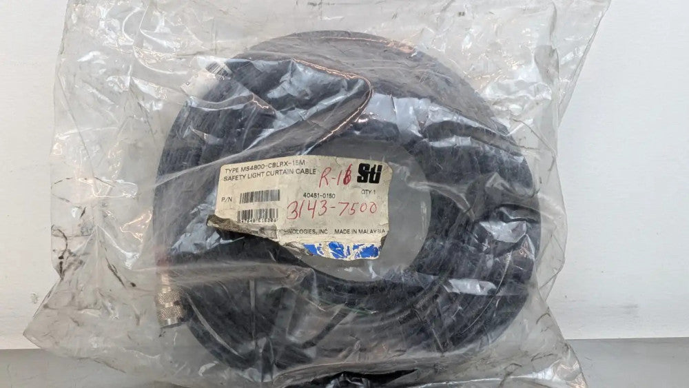 STI Omron MS4800-CBLRX-15M Safety Light Curtain Cable 40451-0150 15m 8-Pin Femal