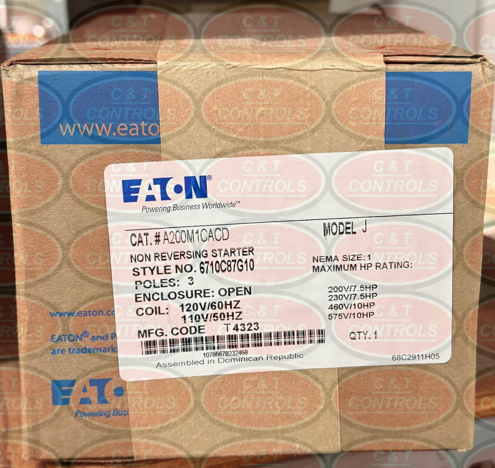 Eaton A200M1CACD Size 1 120V NEMA Starter New In Box USA Stock