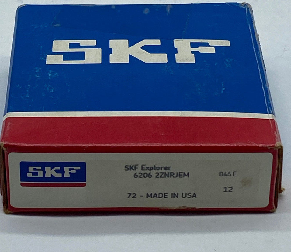 SKF 6206 2ZNRJEM Deep Groove Ball Bearing, Bore 30mm Width 16mm 