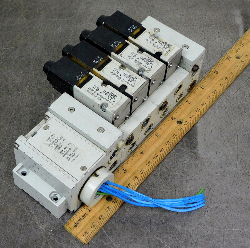 Numatics - 041SA400M0000F Terminal Solenoid Valve Manifold 150 PSI 24V DC 4-Bank