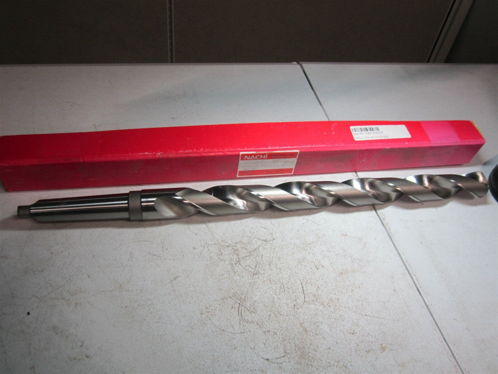 NACHI (1059595) 1-1/2" Size, 4MT 118° 24" OAL High Speed Steel Taper Shank Drill