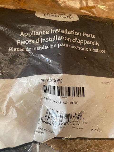 (10 PACK) Smart Choice 5304520082 Needle Valve 1/4" x 1/4" Appliance Repair NEW