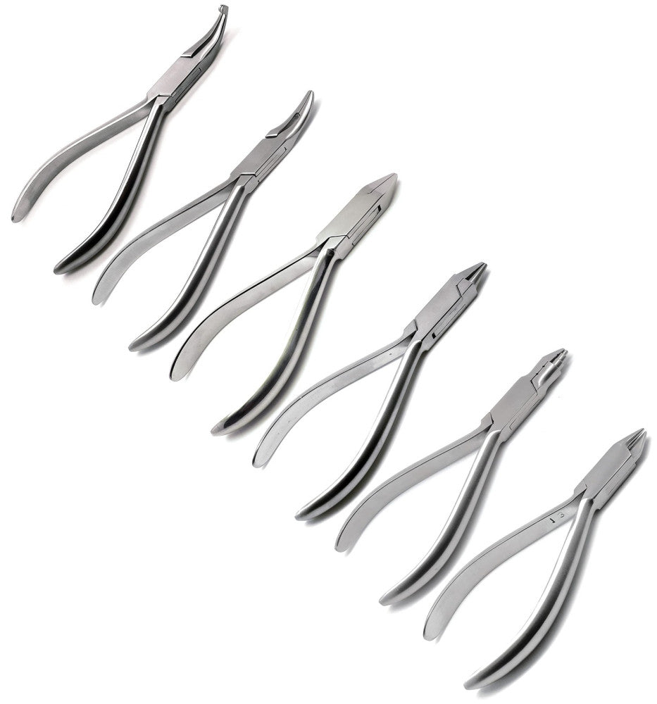 Dental Orthodontics Pliers Set Of 6 Braces Wire Bending Stainless Steel Instrume