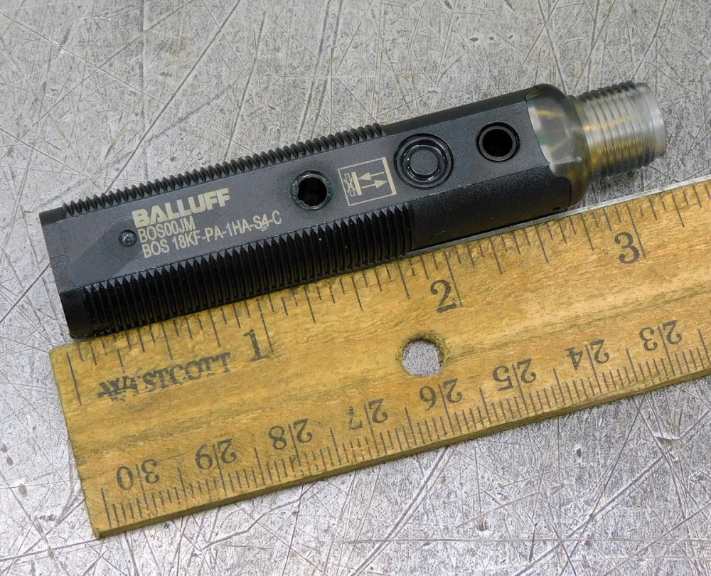 Balluff BOS 18KF-PA-1HA-S4-C Photoelectric Diffuse Sensor 100mm 30V DC BOS00P0