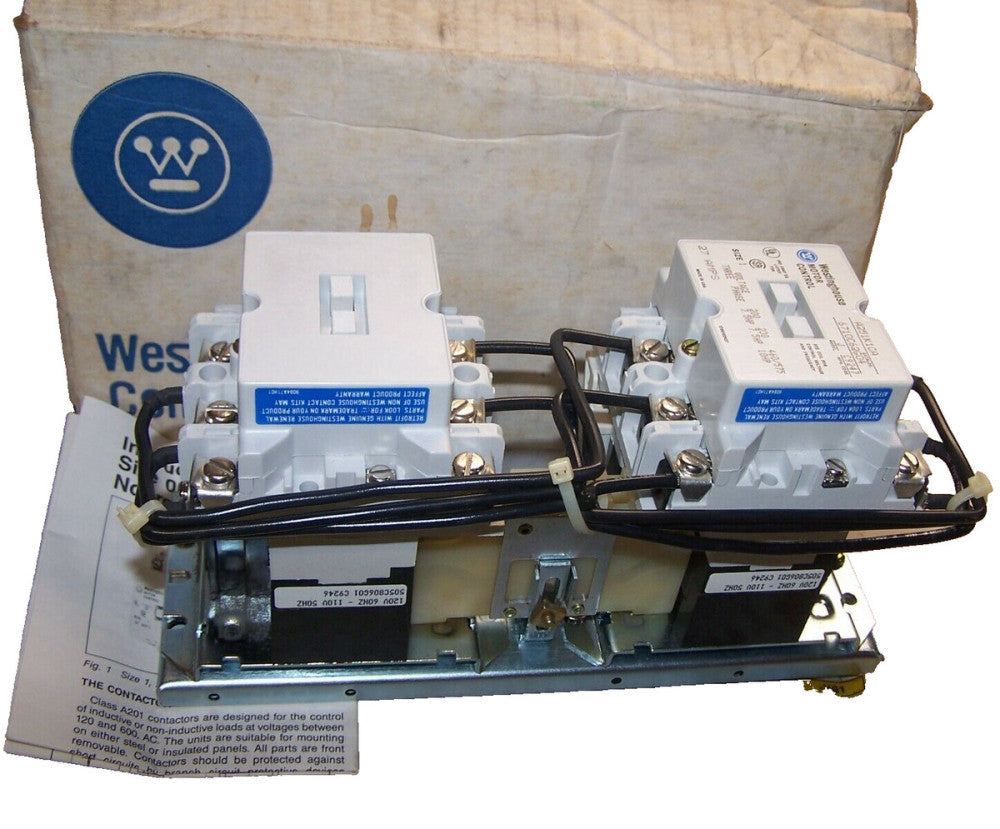 NEW WESTINGHOUSE SIZE 1 VERTICAL REVERSING CONTACTOR 120 VAC COIL A251K1CA 