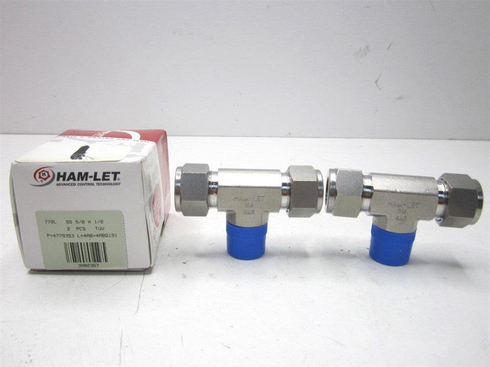 Ham-Let (3002367) 5/8" Compression x Compression x MNPT Male Branch Tee - Qty 2