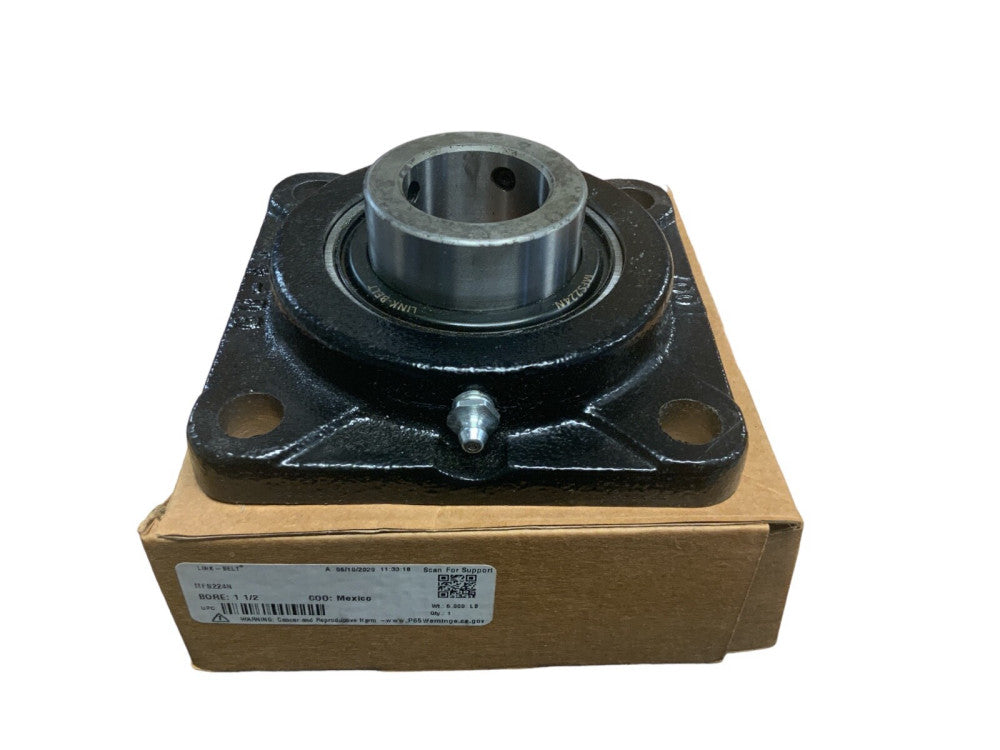 MFS224N Link-Belt Ball Bearing Flange Unit, Medium Duty, 4-Bolt, 1-1/2" Shaft