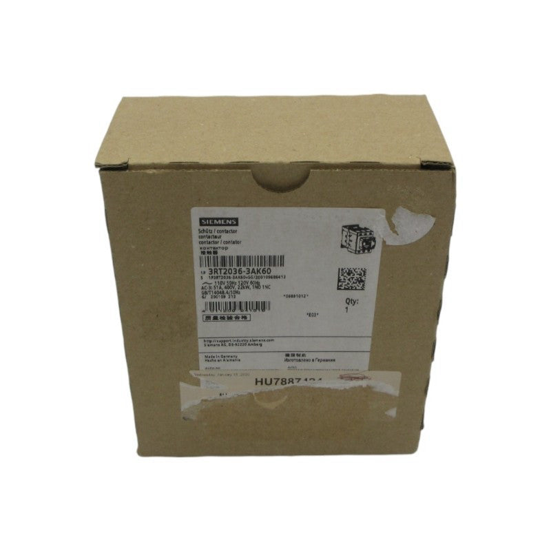 SIEMENS 3RT2036-3AK60 110/120V NSMP