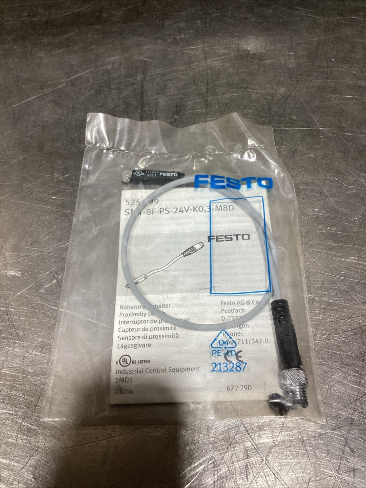 FESTO SMT-8F-PS-24V-K0,3-M8D Proximity Switch, NOS Surplus