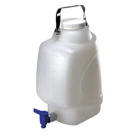 Zoro Select 7300010 Carboy, 10 L Capacity - Ml, 2.64 Gal Capacity - Oz, Screw