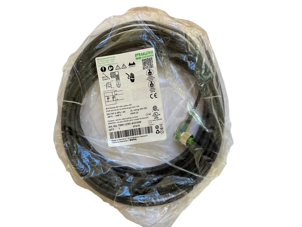 Murr Elektronik 7000-12381-6331000 M12 5-Pin Female Cable 10m IP67 Industrial