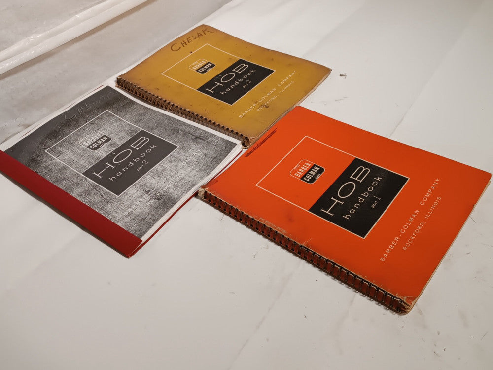 Lot of 3 Barber Colman Hob Machine Tool Handbooks Parts 1 & 2, as shown