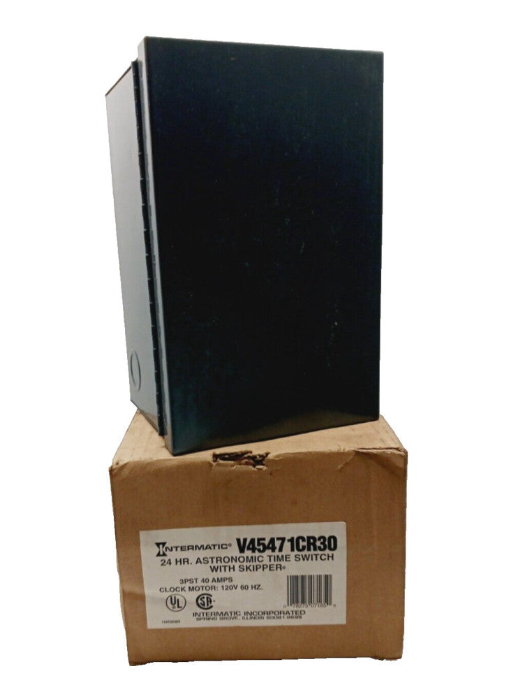 NEW INTERMATIC 24HR TIME SWITCH WITH SKIPPER 3PST 40 AMP  V45471CR30