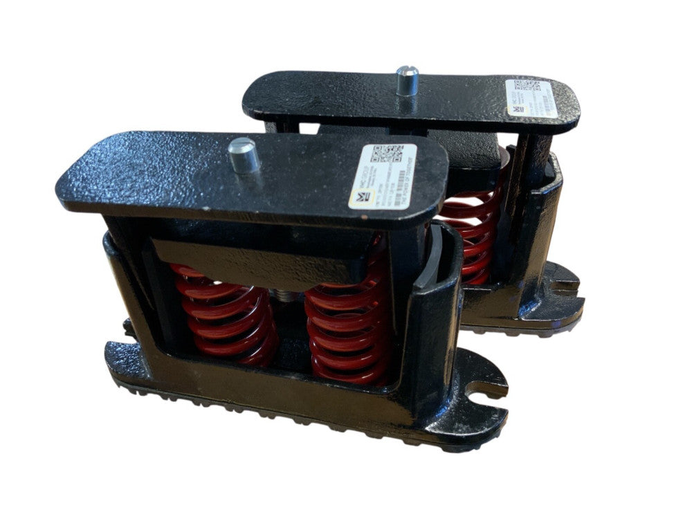 Lot of 2 VMC C2P-1D-00 Spring Flex Isolators, 1020lb Max Load (each), COLOR RED