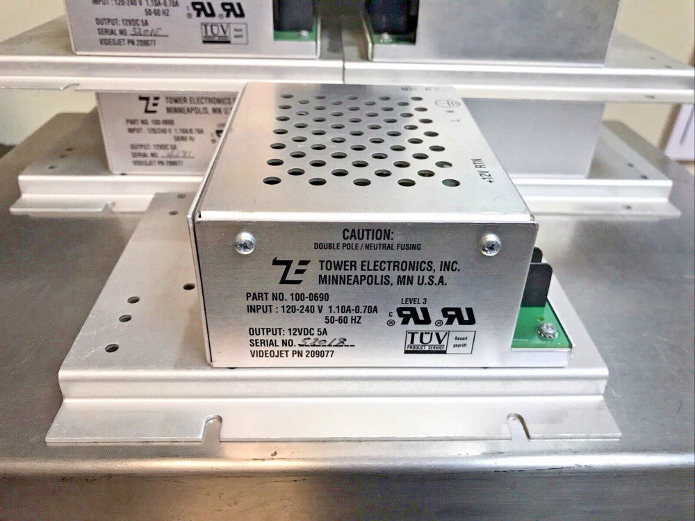 Lot of 6 Videojet 209077 Power Supplies (Tower Electronics 100-0690 )